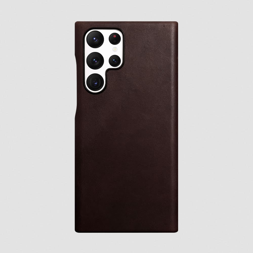 Samsung S22 Ultra - iCarer Pferde Leder Back Case Kaffee ALS2201 – 4