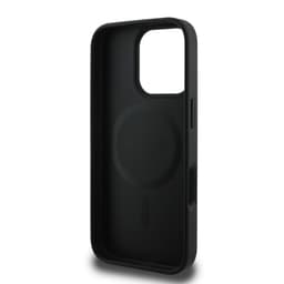 iPhone 16 Pro - Guess PU Leather 4G Colored Ring MagSafe Back Case (GUHMP16LG4GFRK), Black – Bild 5