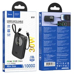 Hoco - Q19 Lucky 30W Powerbank avec écran numérique et câble, 10000mAh, noir – Bild 4