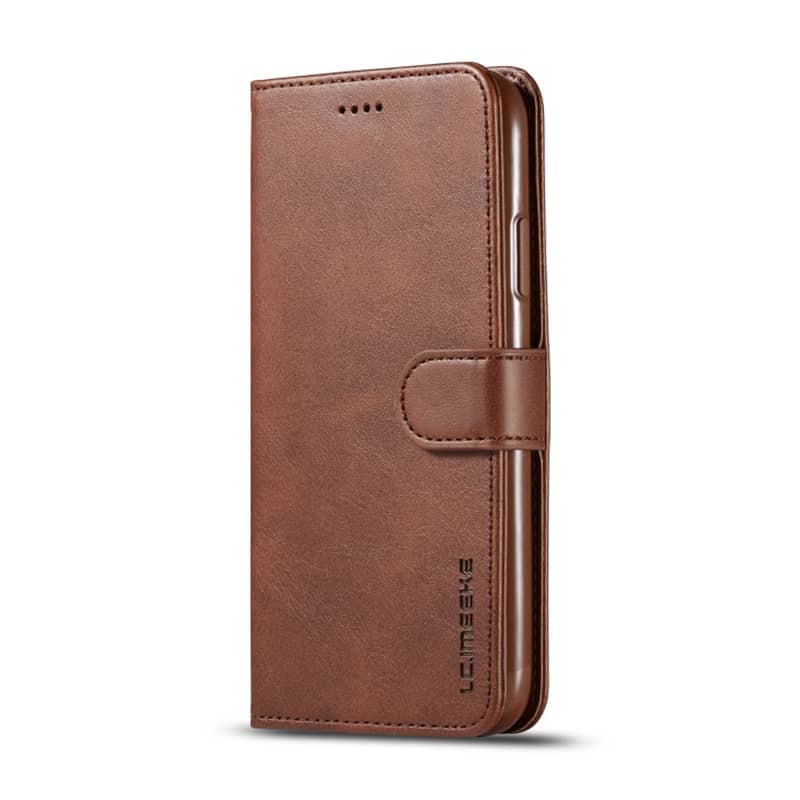 iPhone 12 / 12 Pro - LC.IMEEKE Wallet Etui mit 3 Kartenfächern & Magnetverschluss, Braun – 3
