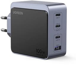 Ugreen - Caricabatterie rapido Nexode S GaN, 100W, 4 porte (3x USB-C / 1x USB-A), nero – Bild 6