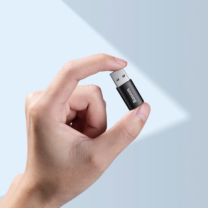 Baseus - Ingenuity Serie - Mini OTG Adapter USB 3.1 auf Typ-C, Schwarz (ZJJQ000101) – 2