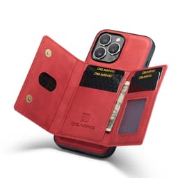 iPhone 11 Pro - DG.MING Etui, Leder-Optik, Kartenfach & Magnetverschluss, Rot – Bild 5