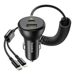 Baseus - Chargeur de voiture circulaire 60W U-C / C-L noir – Bild 1