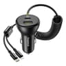 Baseus - Chargeur de voiture circulaire 60W U-C / C-L noir