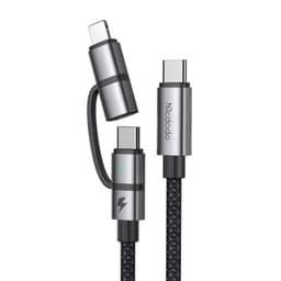 McDodo - USB-C to USB-C & Lightning, 1.2m, Schwarz – Bild 2