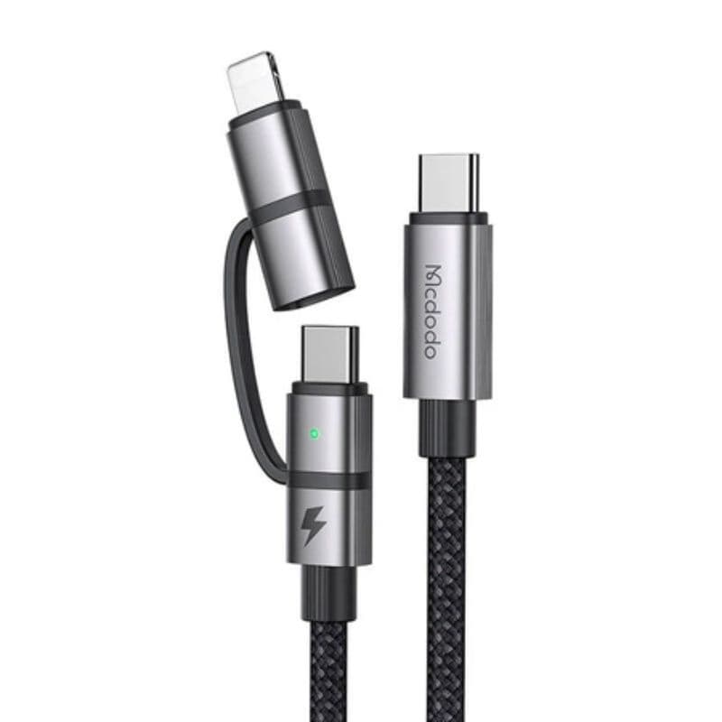 McDodo - USB-C to USB-C & Lightning, 1.2m, Schwarz – 2