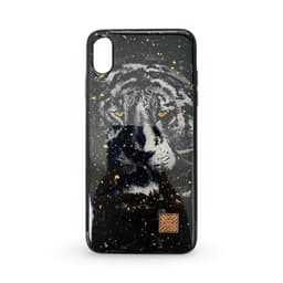 iPhone Xs Max - TC Case Schwarze Tiger Glitzer gold – Bild 1