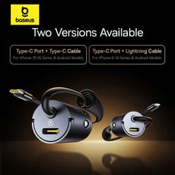 Baseus - Tiny Star Mini Car Charger, Fast Charging Lightning Cable + USB-C Port, 30W, noir – Bild 2