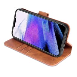iPhone 14 Pro - DG.MING Custodia flip vintage con 3 slot per carte e chiusura magnetica, look pelle, cover protettiva, marrone cammello – Bild 8