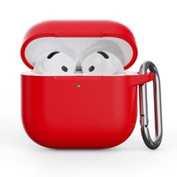 AirPods 4th Gen - Silicone case - Robust protection with carabiner, red – Bild 1