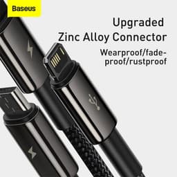 Baseus - Tungsten Gold - 3-in-1 fast charging cable USB to M+L+C, 3.5A 1.5m, Black (CAMLTWJ-01) – Bild 5