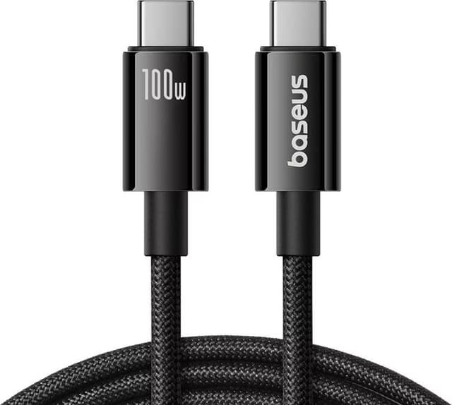 Baseus Tungsten Gold Charging Cable USB-C to C, 100W, 1.5m, blanc