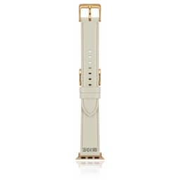 Apple Watch - Leder Armband (38/40/41mm) - Weiss mit goldener Schnalle – Bild 1