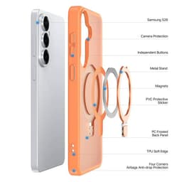 Samsung Galaxy S26 - Serie Dux Ducis Yind con funzione Magsafe e stand, arancione – Bild 9