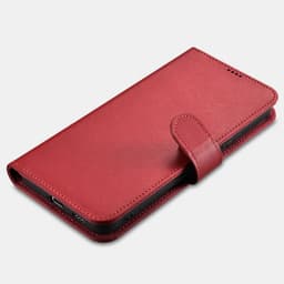 iCarer Samsung S22+ Genuine Leather Flip Book Case Red – Bild 4