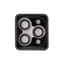 iPhone 16 Pro / iPhone 16 Pro Max - Guess Glitter Rhinestones Camera Lens 360 degrees, Pink – Bild 2