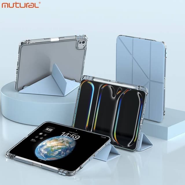 iPad Pro 11 (M4/M5) - Mutural Clear-Pro Series Custodia per tablet, Himmelblau