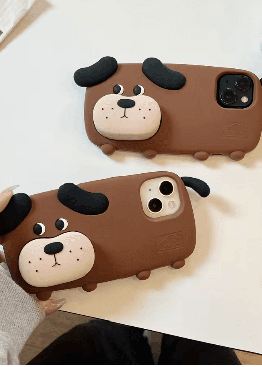 iPhone 12 / 13 / 14 / 15 Pro Max 14 / 15 Plus - étui chien mignon avec effet 3D amusant