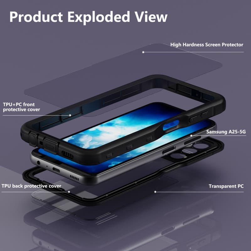 Samsung Galaxy A25 - Redpepper IP68 SAM Series Waterproof Outdoor Case, black – 3