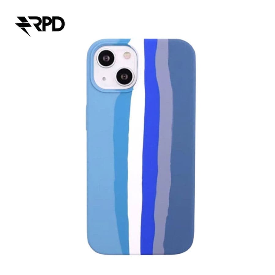 iPhone 11 Pro - Silicone Case Blue Rainbow - Regenbogen-Muster, blau