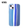 iPhone 11 Pro - Silicone Case Blue Rainbow - Rainbow pattern, blue