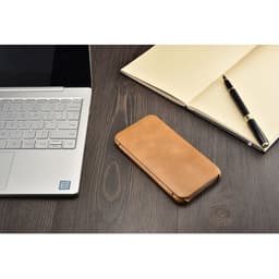 iPhone X / XS - iCarer Curved Edge Vintage Folio en cuir véritable RIX04-GG, Kaki – Bild 5