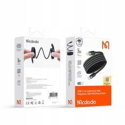 McDodo - USB-C to Lightning Magnetic Self Winding Cable, 1.2m, 36W, Schwarz – Bild 5