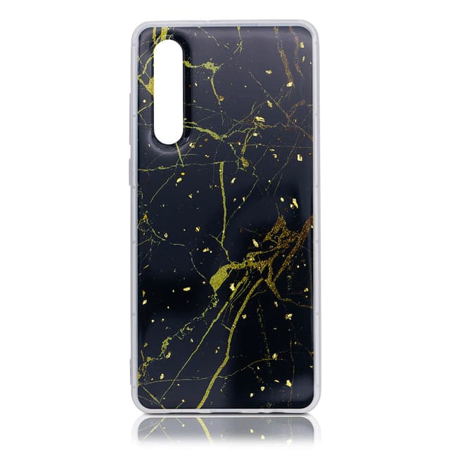 Huawei P30 - Marbre noir & paillettes d'or