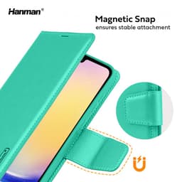 Samsung Galaxy S24 Plus - Hanman Mill flip case with 3 card slots, turquoise – Bild 4