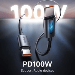 McDodo -USB-C auf USB-C Ladekabel mit Ladelämpchen, 1.2m, 100W, Schwarz – Bild 5
