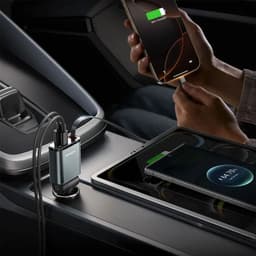 Joyroom - Chargeur de voiture 30W 3-in.1 rétractable, gris foncé (JR-CCL07) – Bild 3