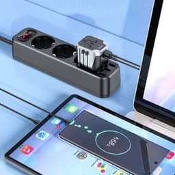 HOCO AC5 Travel Companion - Adattatore da viaggio universale con 2× USB e 1× presa, nero/grigio – Bild 7