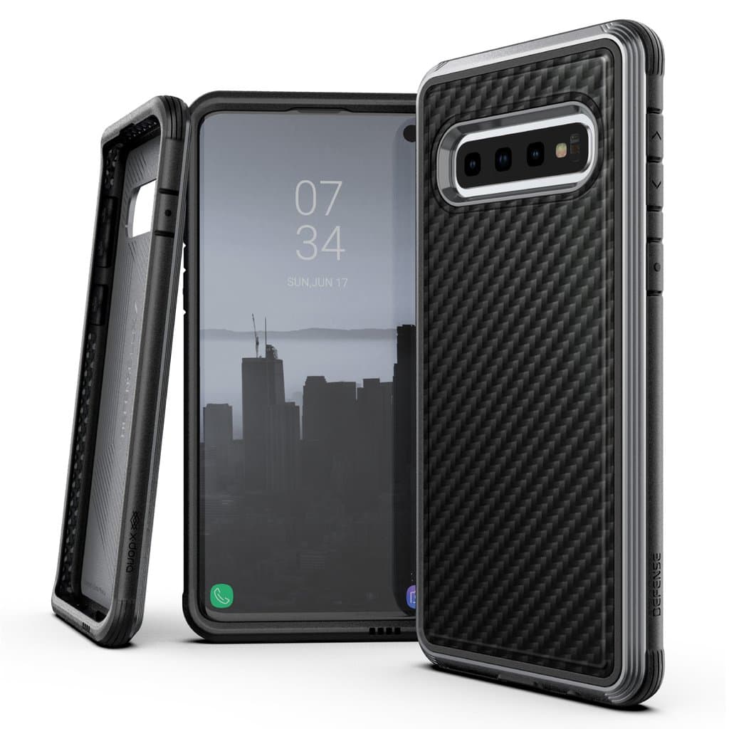 Samsung Galaxy S10 - Custodia Raptic/X-Doria Defence Lux Carbon
