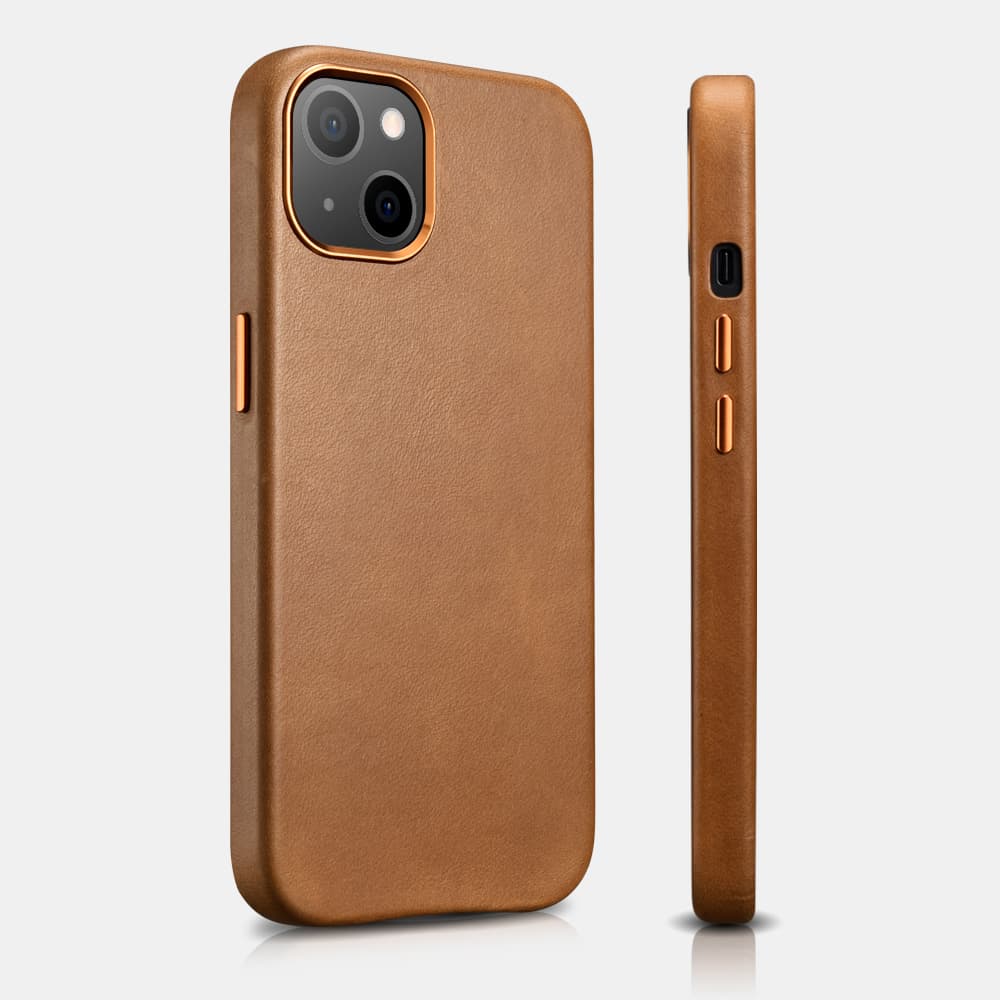 iPhone 13 - Oil Wax Premium Echtleder Magsafe Back Case Braun WMI1302 – 4