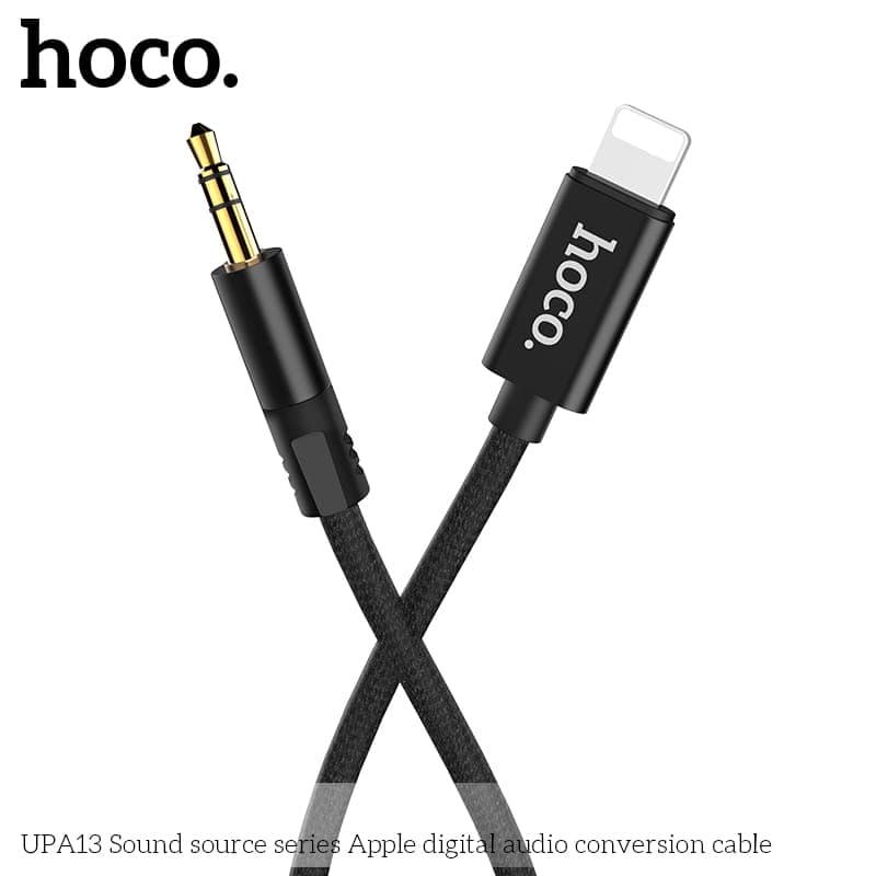 Hoco UPA13 Sound source series iPhone Lightning auf AUX Adapter, 1m, schwarz – 2