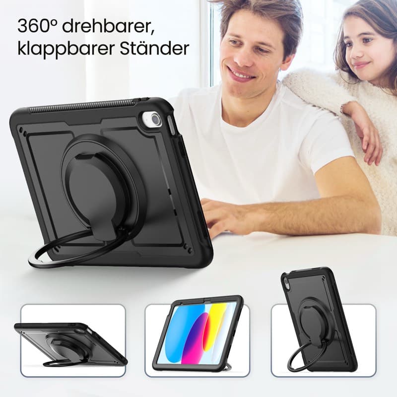 iPad 10.2” (iPad 7/8/9) - RPD HEX-G FE Rugged Case mit Griff, Kickstand & Pencil Holder, schwarz – 2