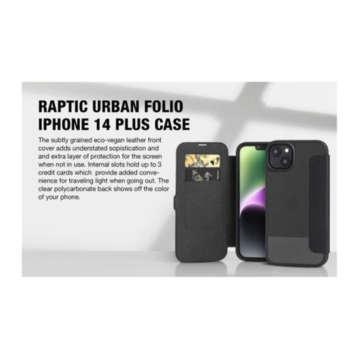 iPhone 14 Plus - Raptic/X-Doria Urban Folio - Outdoor Flip Case, Schwarz – 3