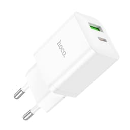 Hoco N28 PD20W + QC3.0 Dual USB-C & USB-A, Blanc – Bild 1