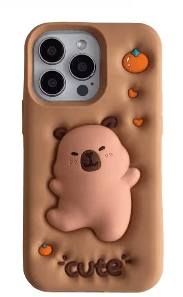 iPhone 12 / 13 / 14 / 15 Pro Max / 14 Pro Max / 15 Plus - simpatici capibara con effetto 3D