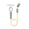 ROCK R15 Handy-Lanyard mit Ladefunktion – USB-C zu Lightning 27W, 30 cm, beige