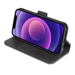 iPhone 13 - DG.MING Vintage Flip Case, 3 Kartenfächer, Magnetverschluss, Leder-Optik, schwarz – Bild 8