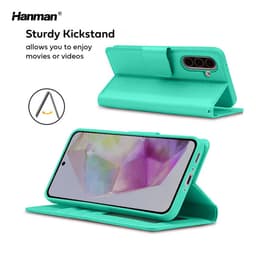 Samsung Galaxy S24 Plus - Hanman Mill flip case with 3 card slots, turquoise – Bild 2