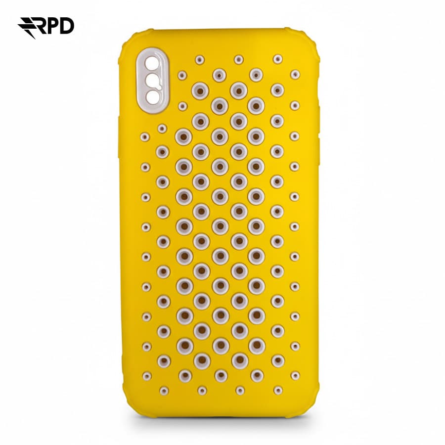 iPhone XS Max - Custodia traforata, giallo