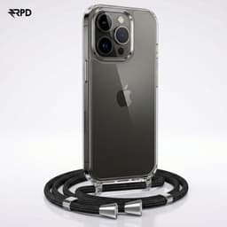 iPhone 15 Pro Max - Necklace - Transparent with practical black strap – Bild 1