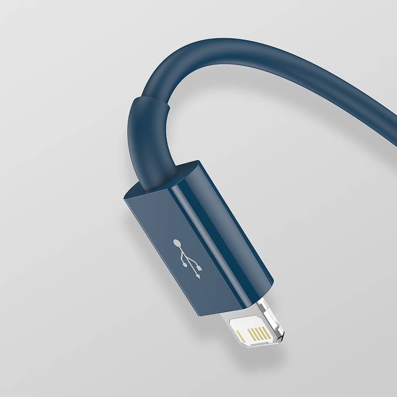 Baseus - Superior Serie - Schnellladekabel USB auf M+L+C, 3.5A 1.5m, Blau (CAMLTYS-03) – 2