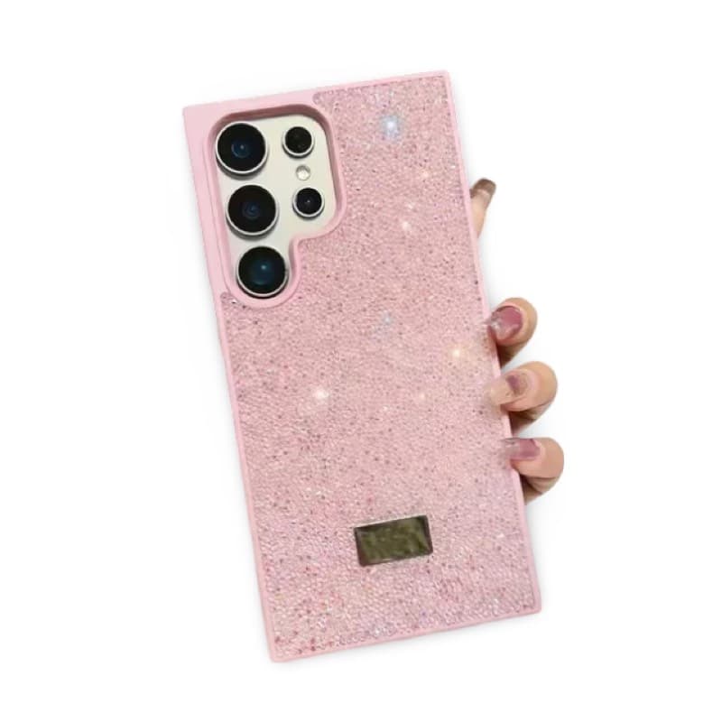 Samsung Galaxy S23 - Custodia in plastica glitterata Diamonds in rosa