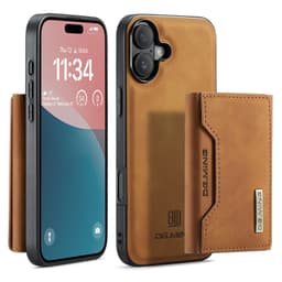 iPhone 13 Mini - Custodia posteriore DC.MING, look pelle, slot per carte e chiusura magnetica, cover protettiva, marrone cammello – Bild 2