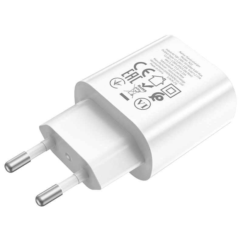 Hoco PD25W Charger (N22) - Hoco Ladestecker, Schnellladegerät aus Kunststoff, weiss – 3