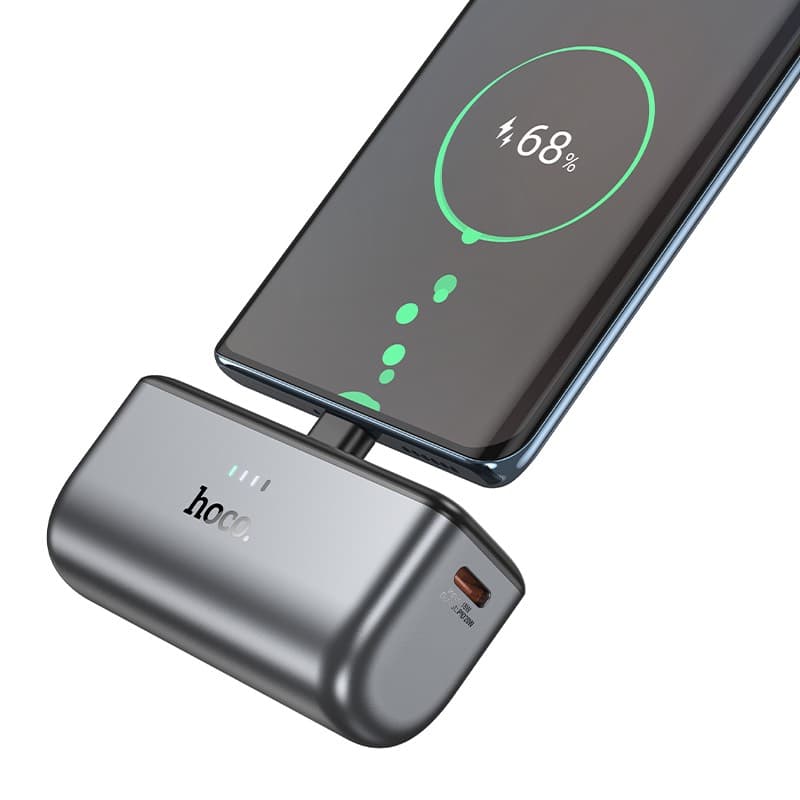 Hoco - Q31 Ingenious PD20W Powerbank, 5000mAh, porta USB-C, portatile, nero